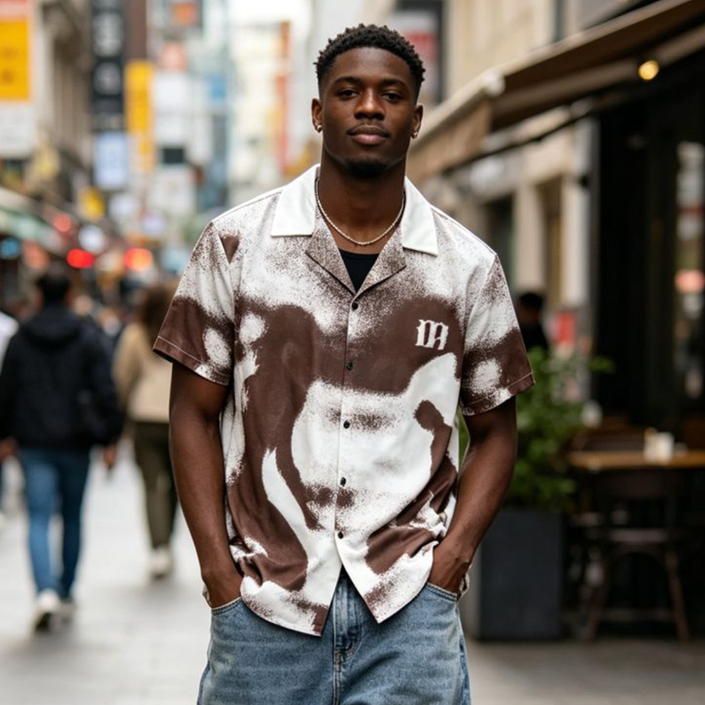 Terra Spray Camp Collar Shirt