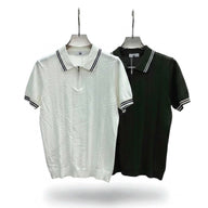 Textured Quarter Zip Knit Polo
