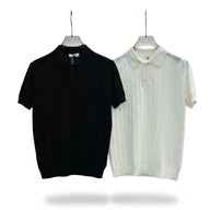 Diamond Textured Knit Polo