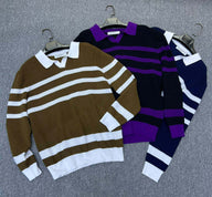 Jacquard Striped Polo