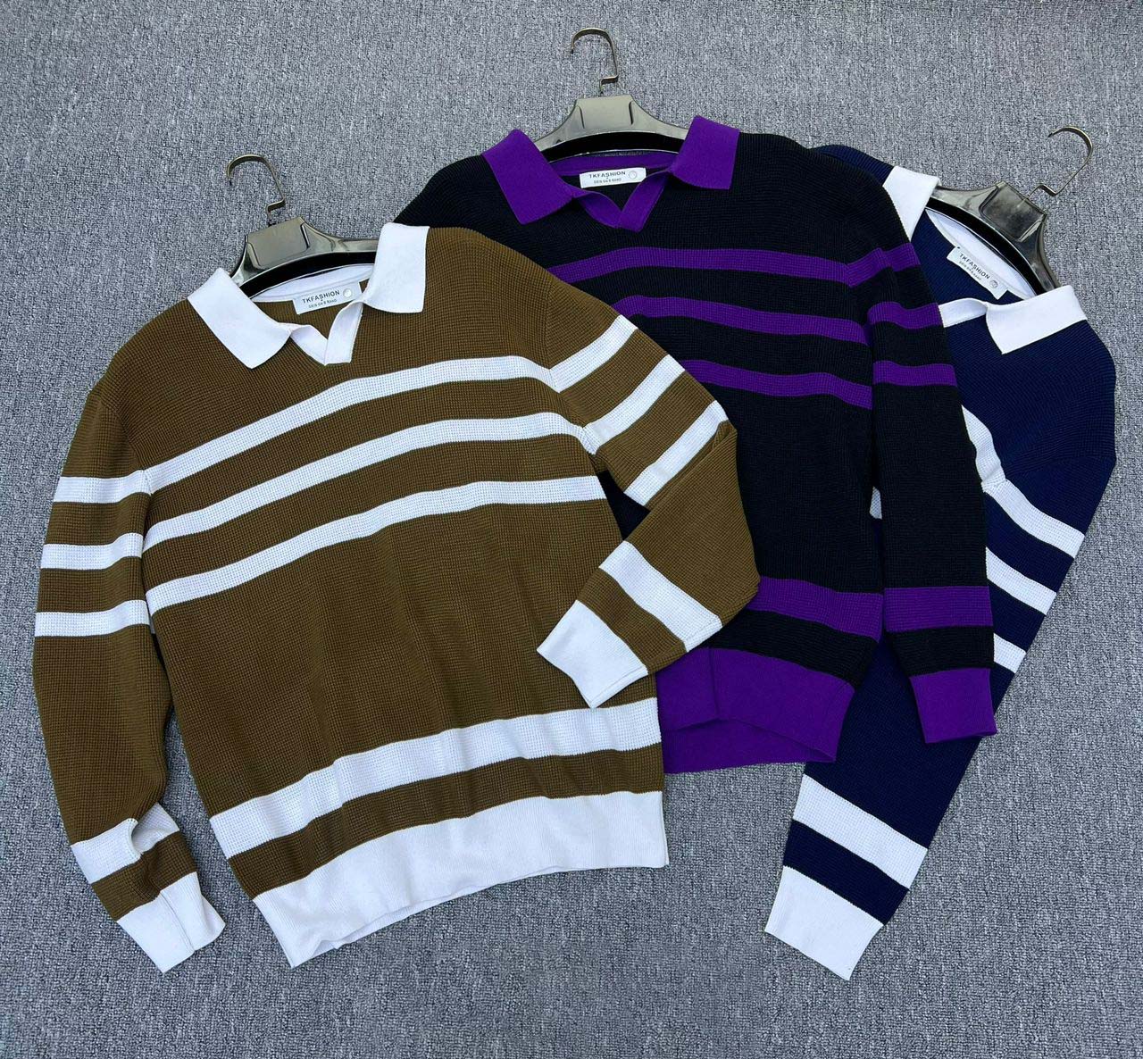 Jacquard Striped Polo