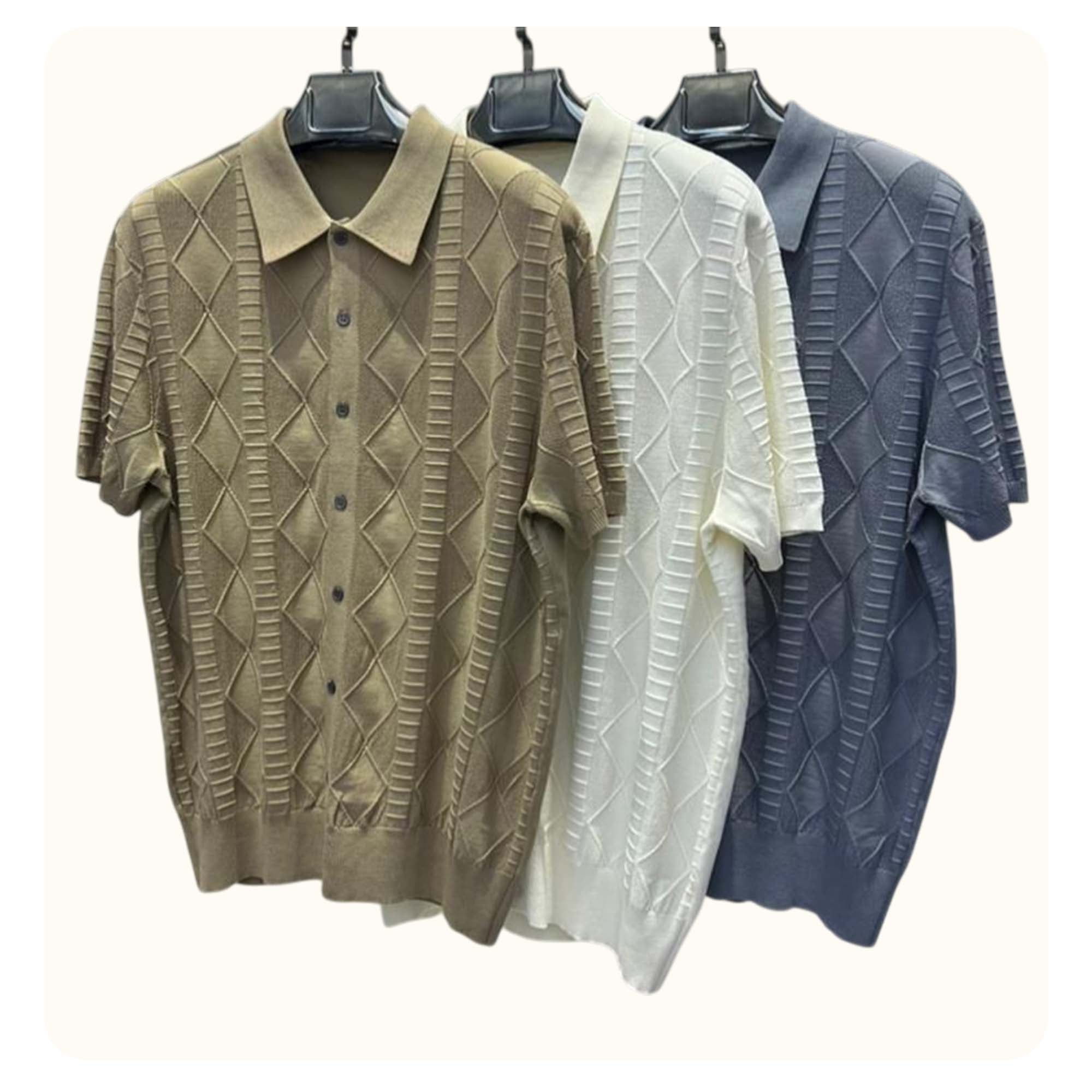 Floral Ice Silk Knit Polo