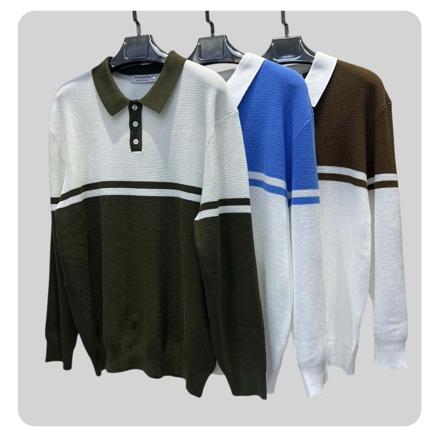 Long Sleeve Splicing Polo