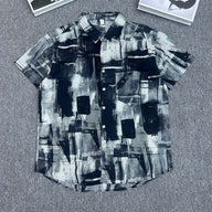 Monochrome Abstract Print Casual Shirt