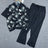 Black Floral Two Piece Set
