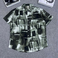 Olive Abstract Print Casual Shirt