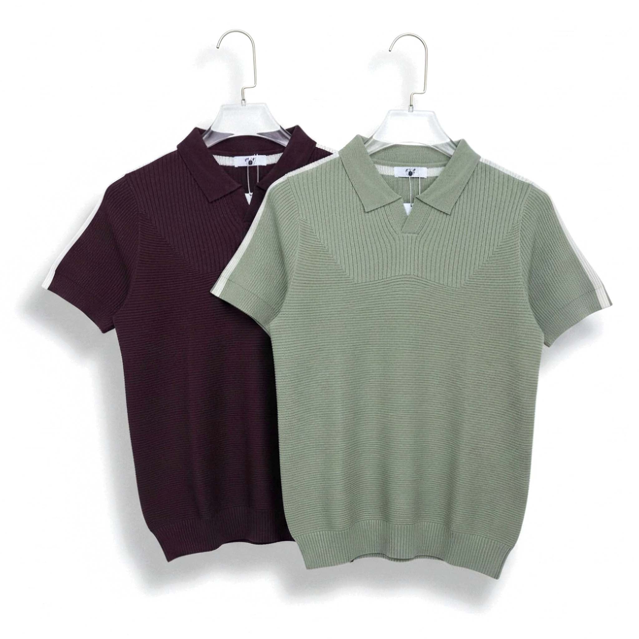 Shoulder Stripe Knit Polo