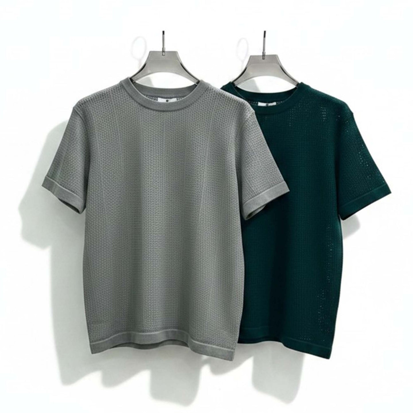 Textured Crew Neck T-Shirt