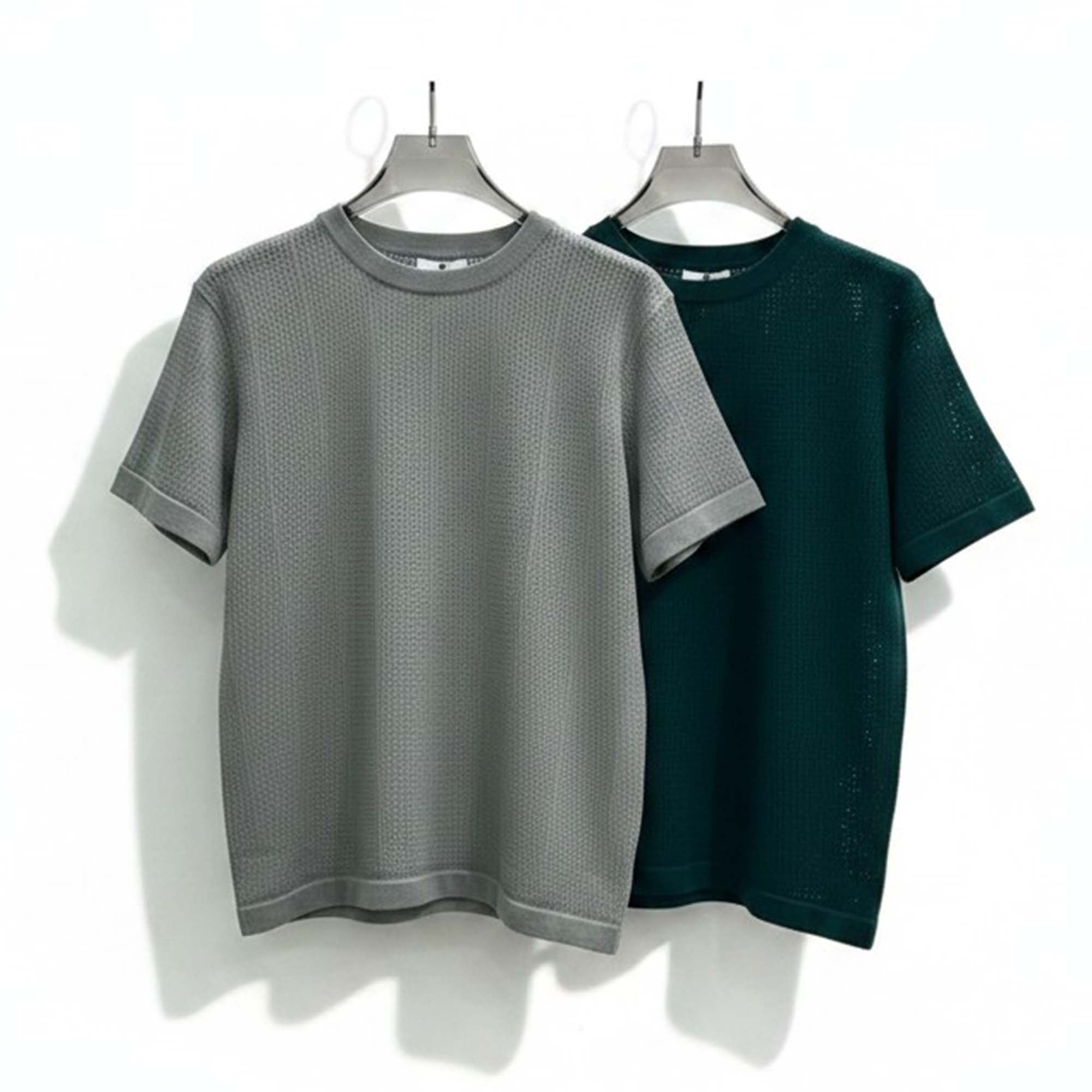 Textured Crew Neck T-Shirt