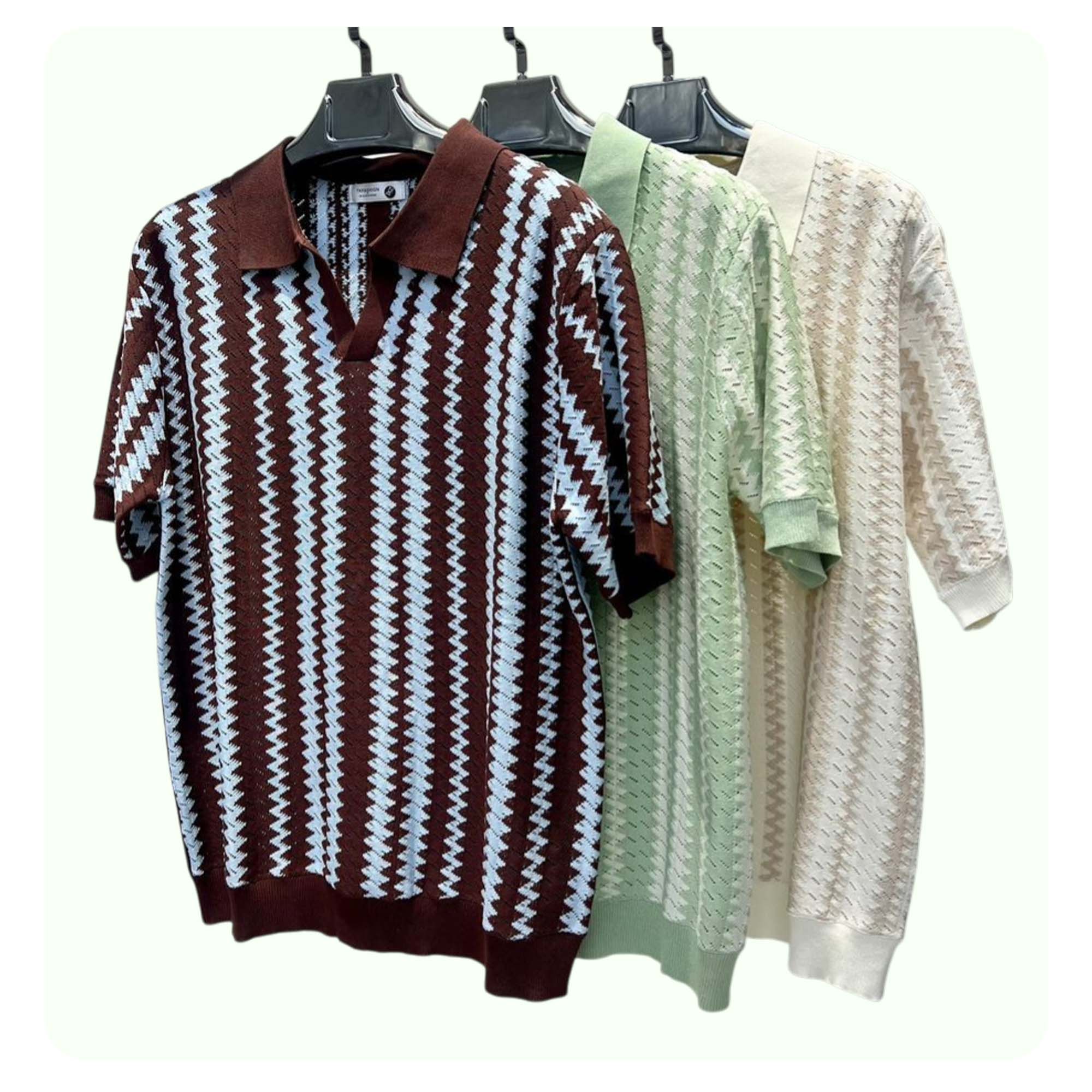 Vintage Striped Knitting Shirts