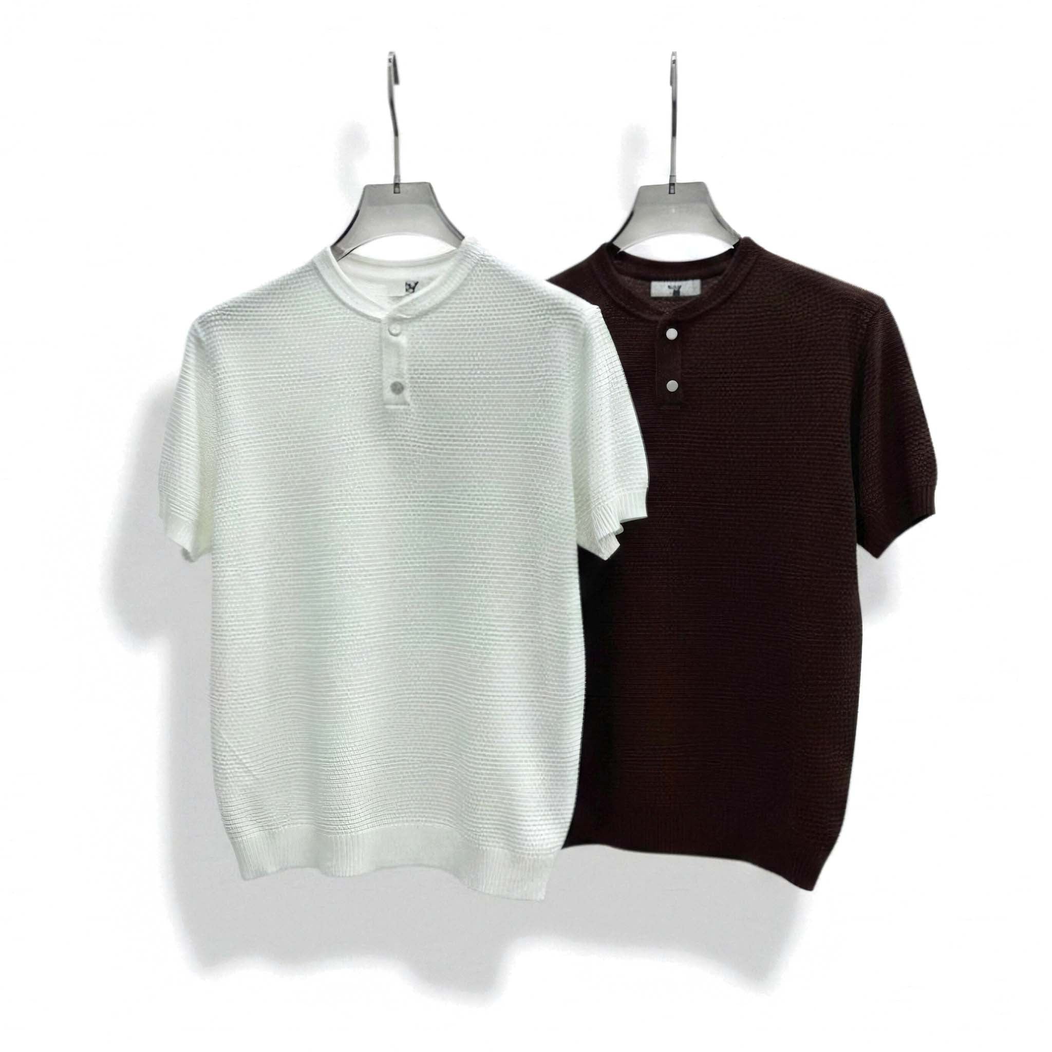 Waffle Knit Henley Shirt