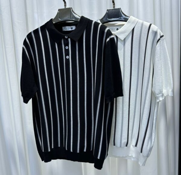 Classic Knitted Striped Polo