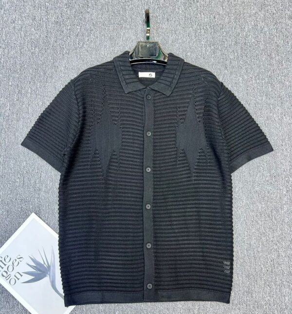 Retro Hollow-Out Knit Shirt