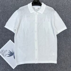 Retro Hollow-Out Knit Shirtwhite
